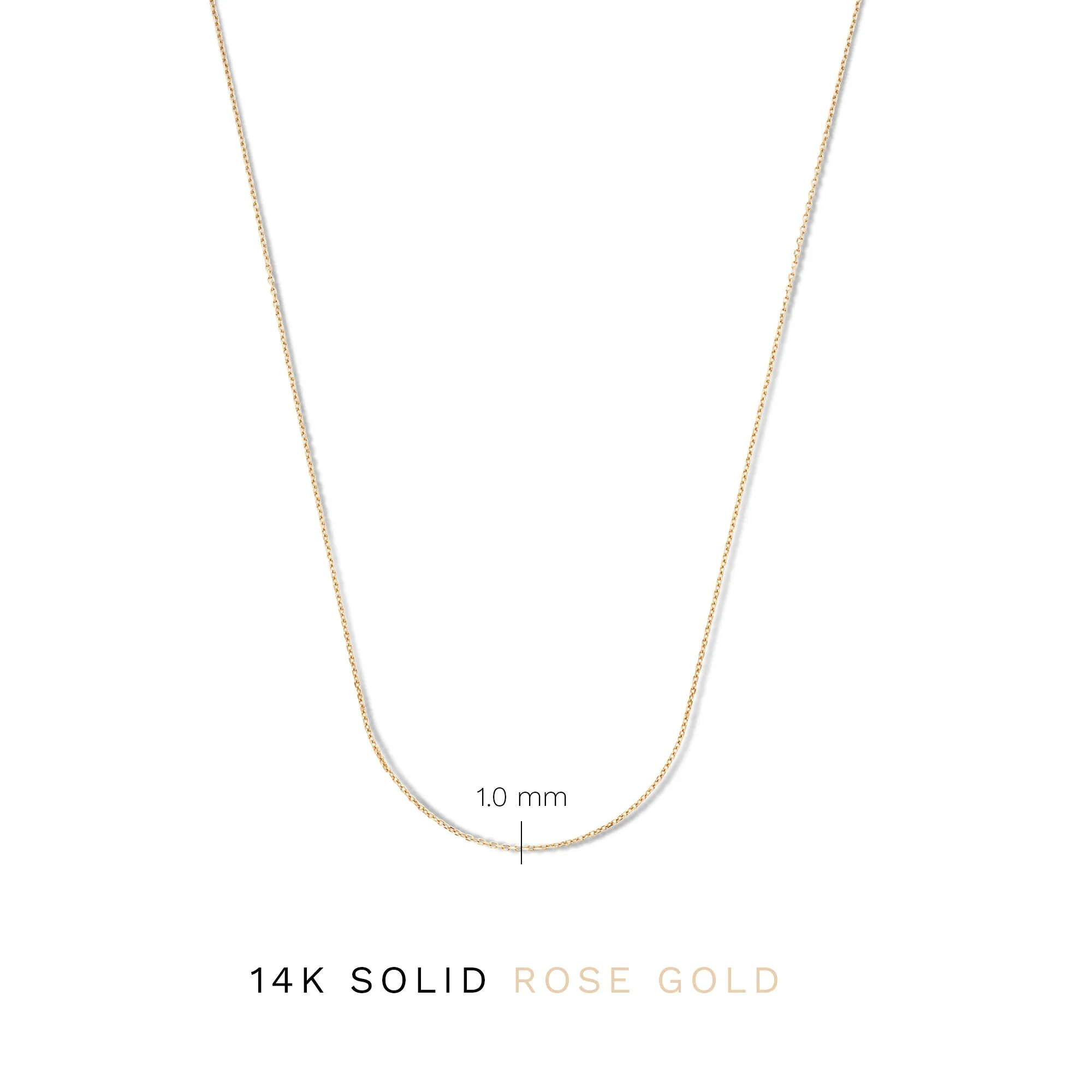 Cadeau d'Isabel 14 karat rose gold cube charm with heart and rose gold necklace gift set