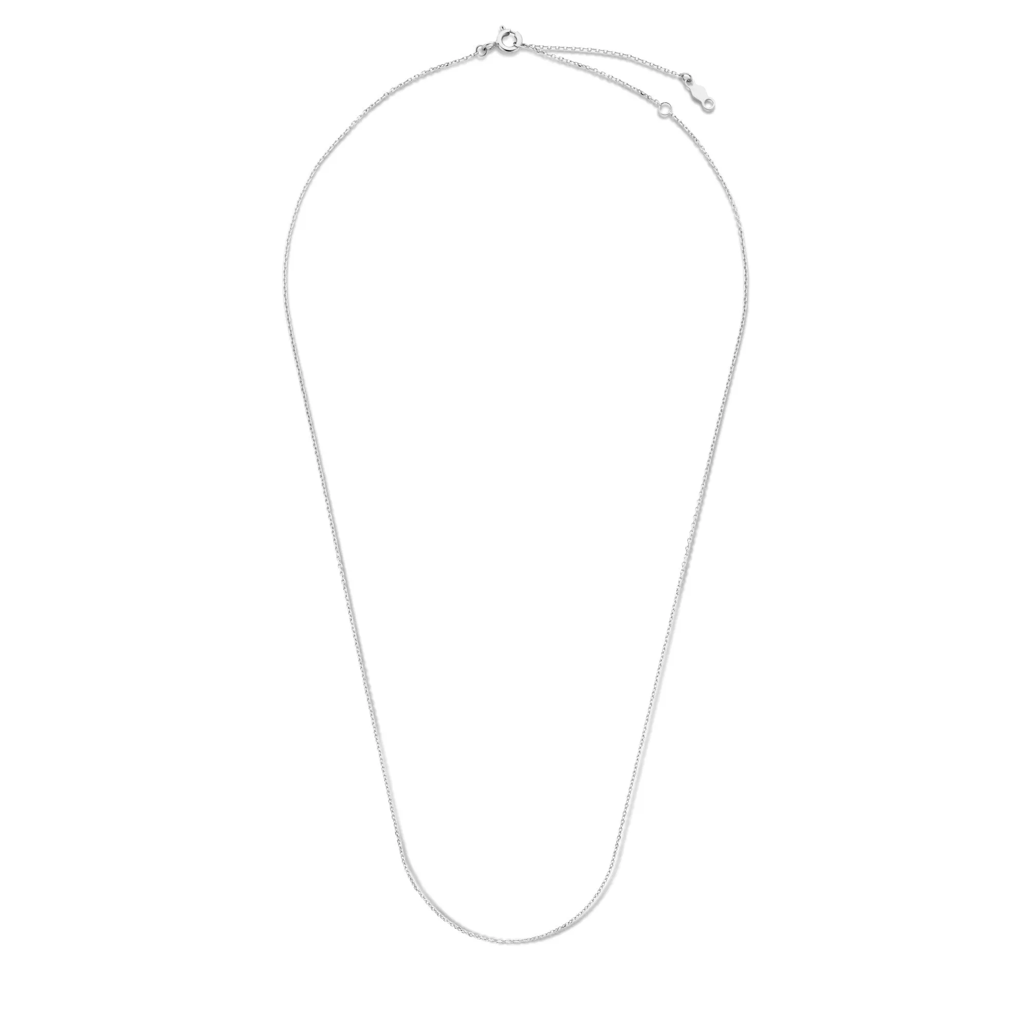 Cadeau d'Isabel 14 karat white gold cube charm with heart and white gold necklace gift set