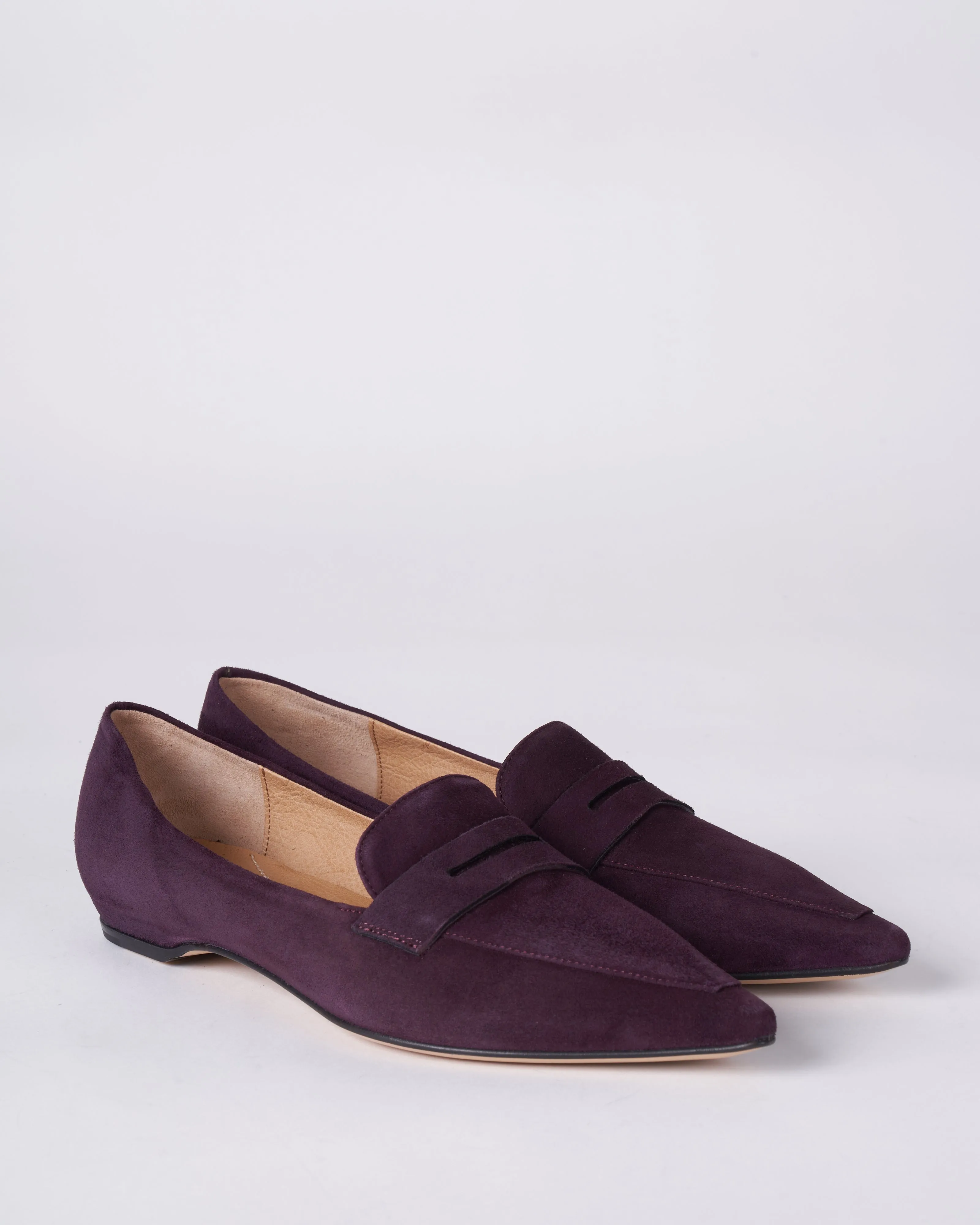 camoscio plum inner wedge loafer - camoscio plum
