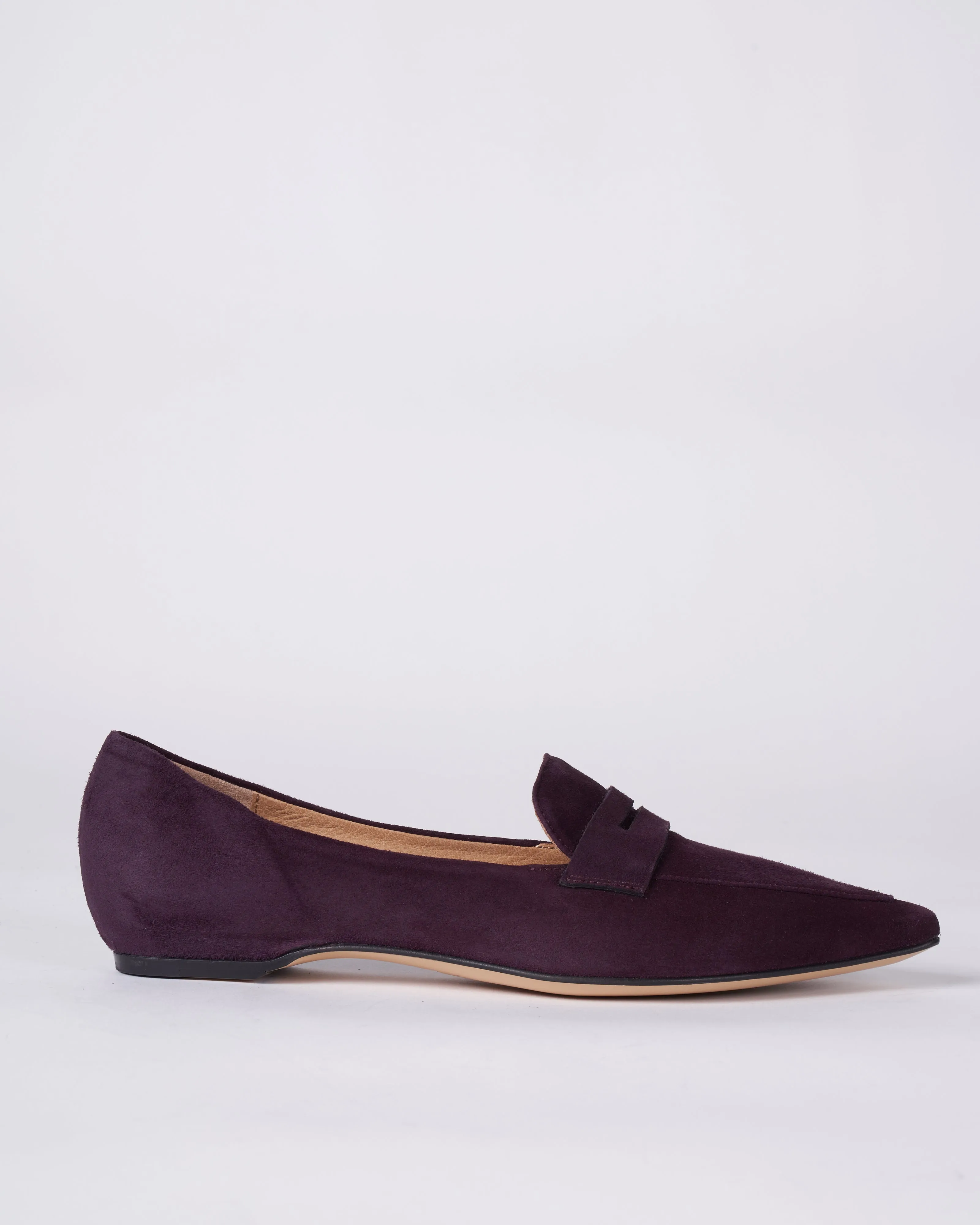 camoscio plum inner wedge loafer - camoscio plum
