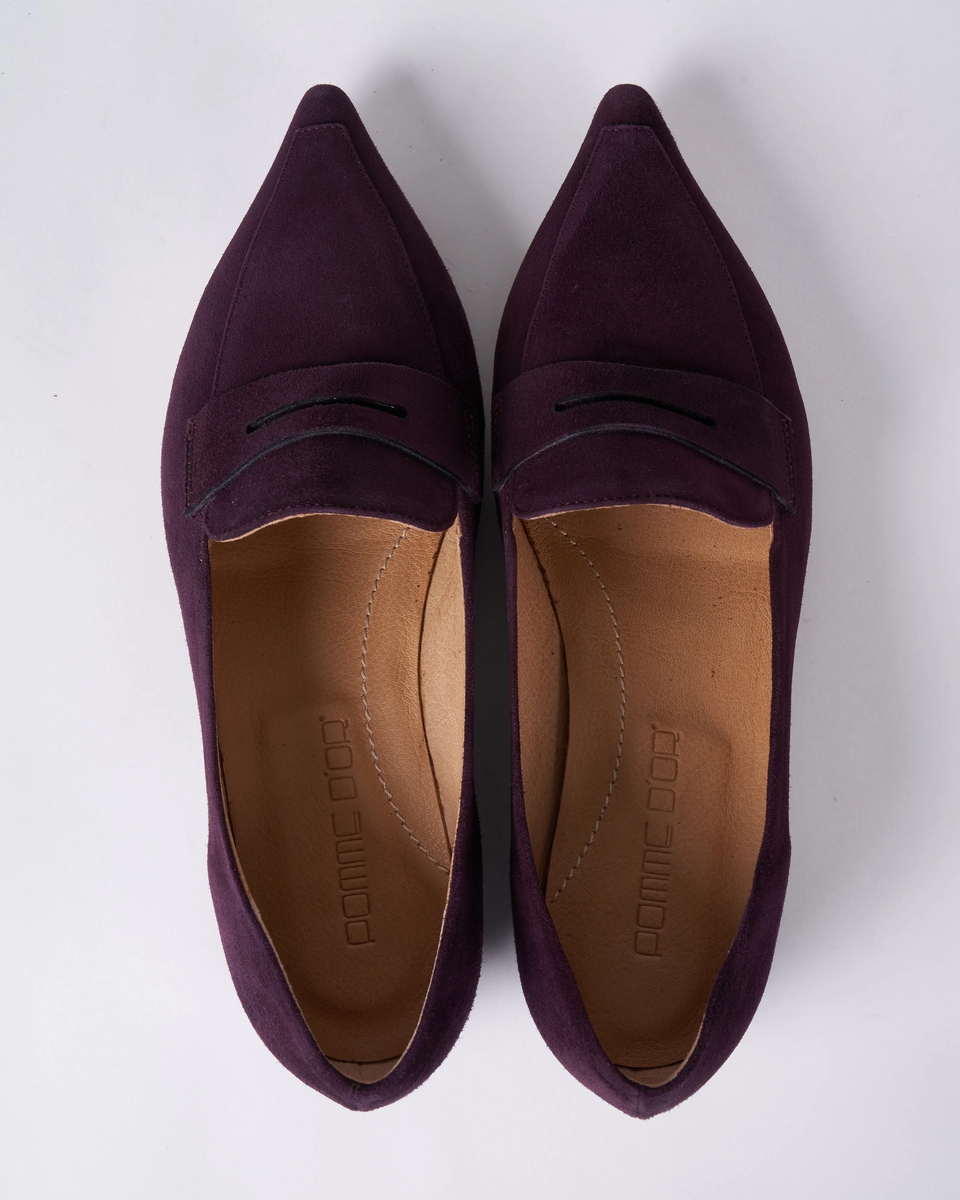 camoscio plum inner wedge loafer - camoscio plum