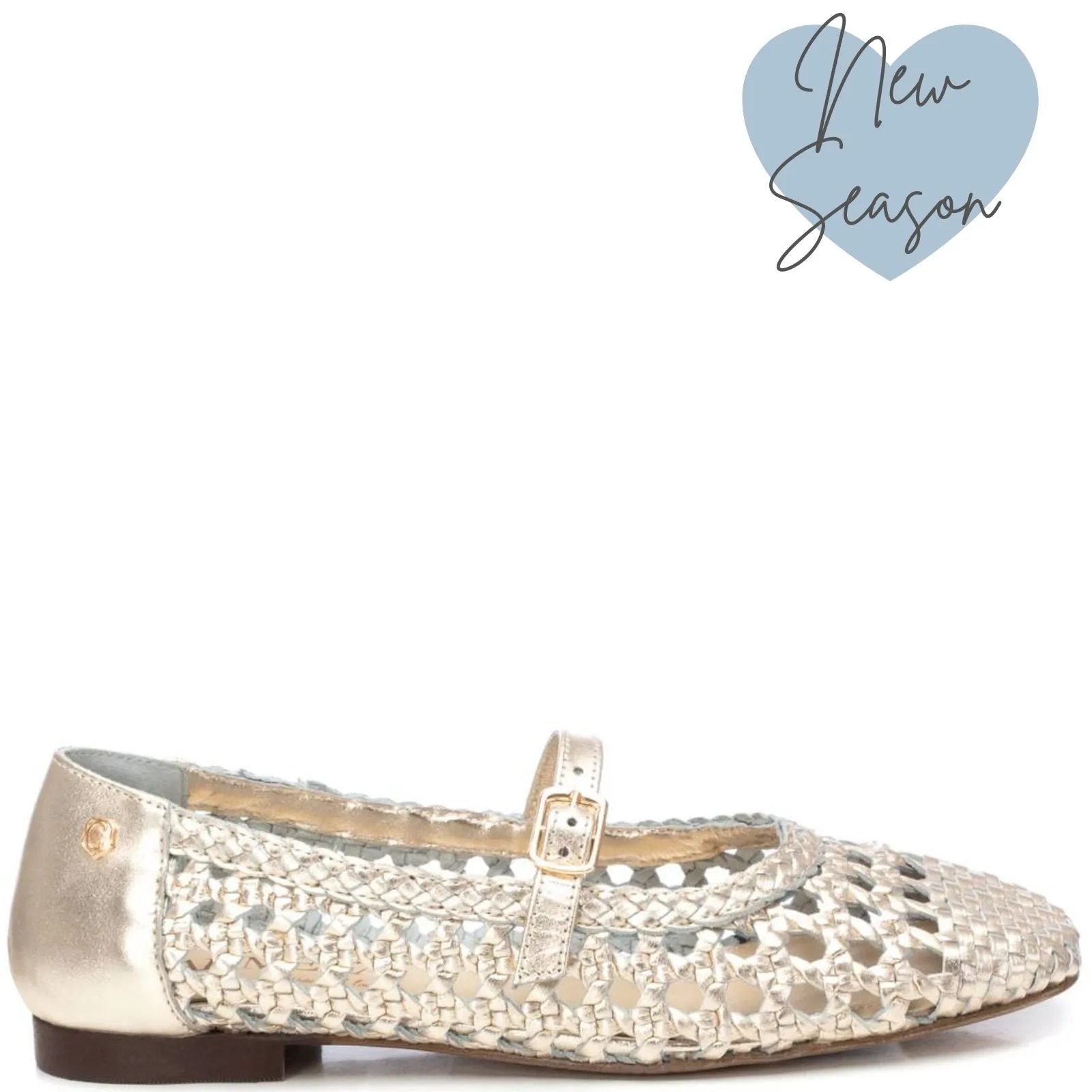 Carmela Gold Woven Leather Pumps