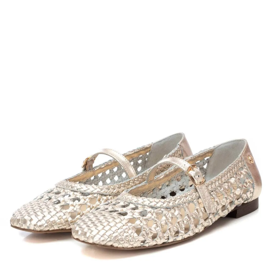 Carmela Gold Woven Leather Pumps