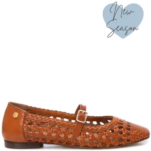Carmela Tan Woven Leather Pumps