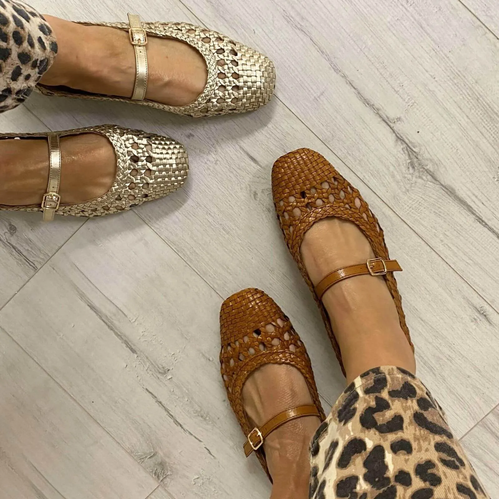 Carmela Tan Woven Leather Pumps