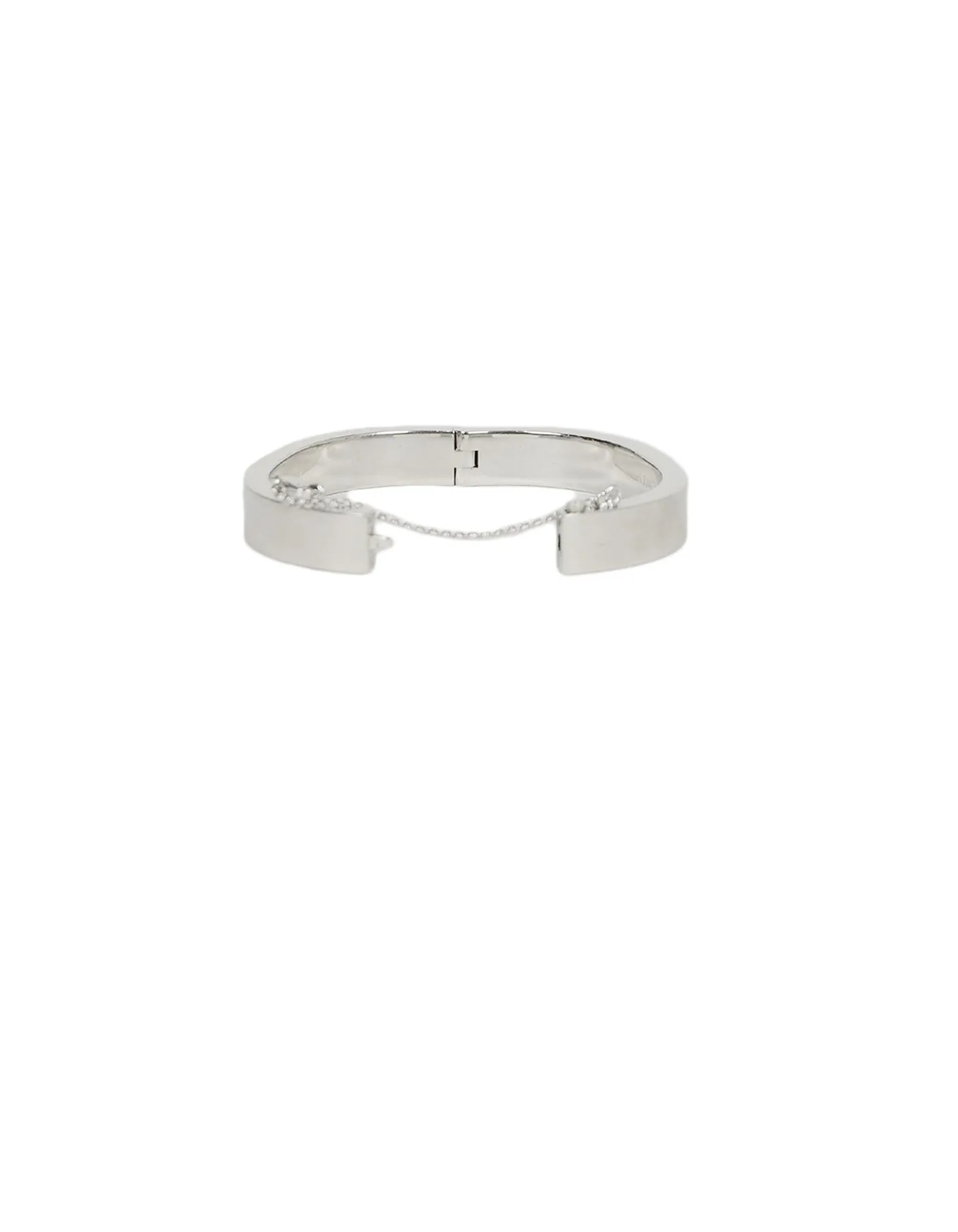 Celine Silvertone Narrow Manchette Cuff Bracelet