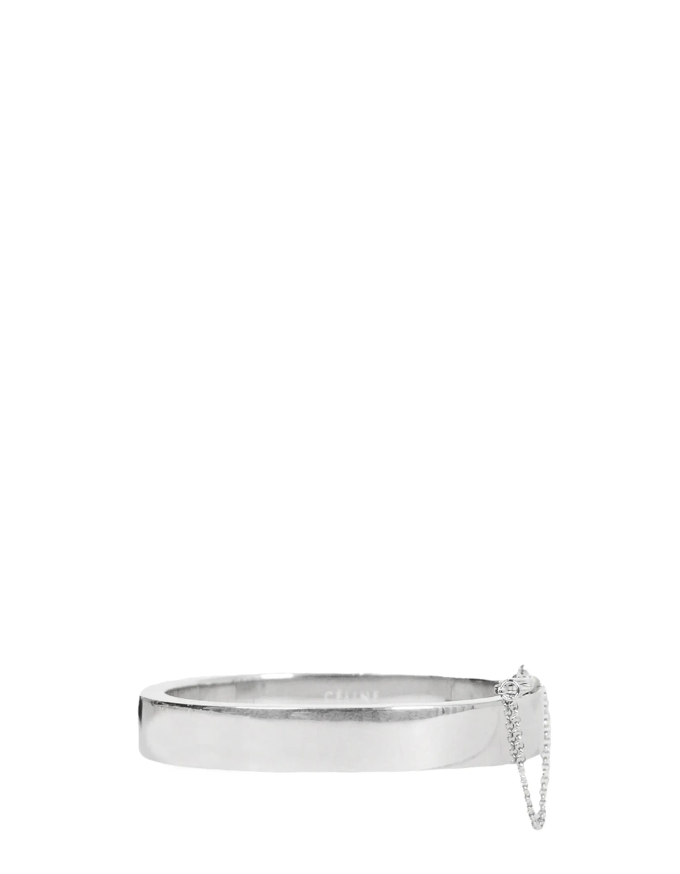 Celine Silvertone Narrow Manchette Cuff Bracelet