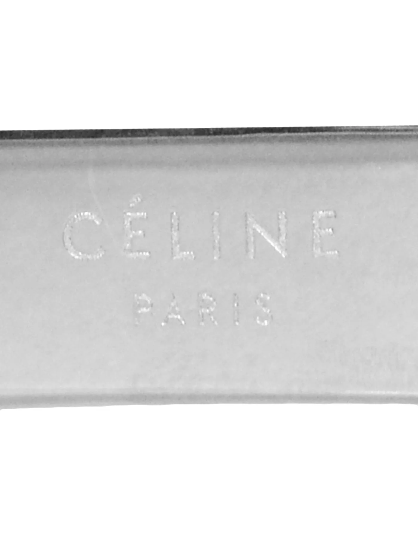 Celine Silvertone Narrow Manchette Cuff Bracelet