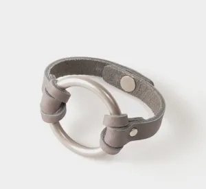 Chinati O-Ring Leather Bracelet-Gray
