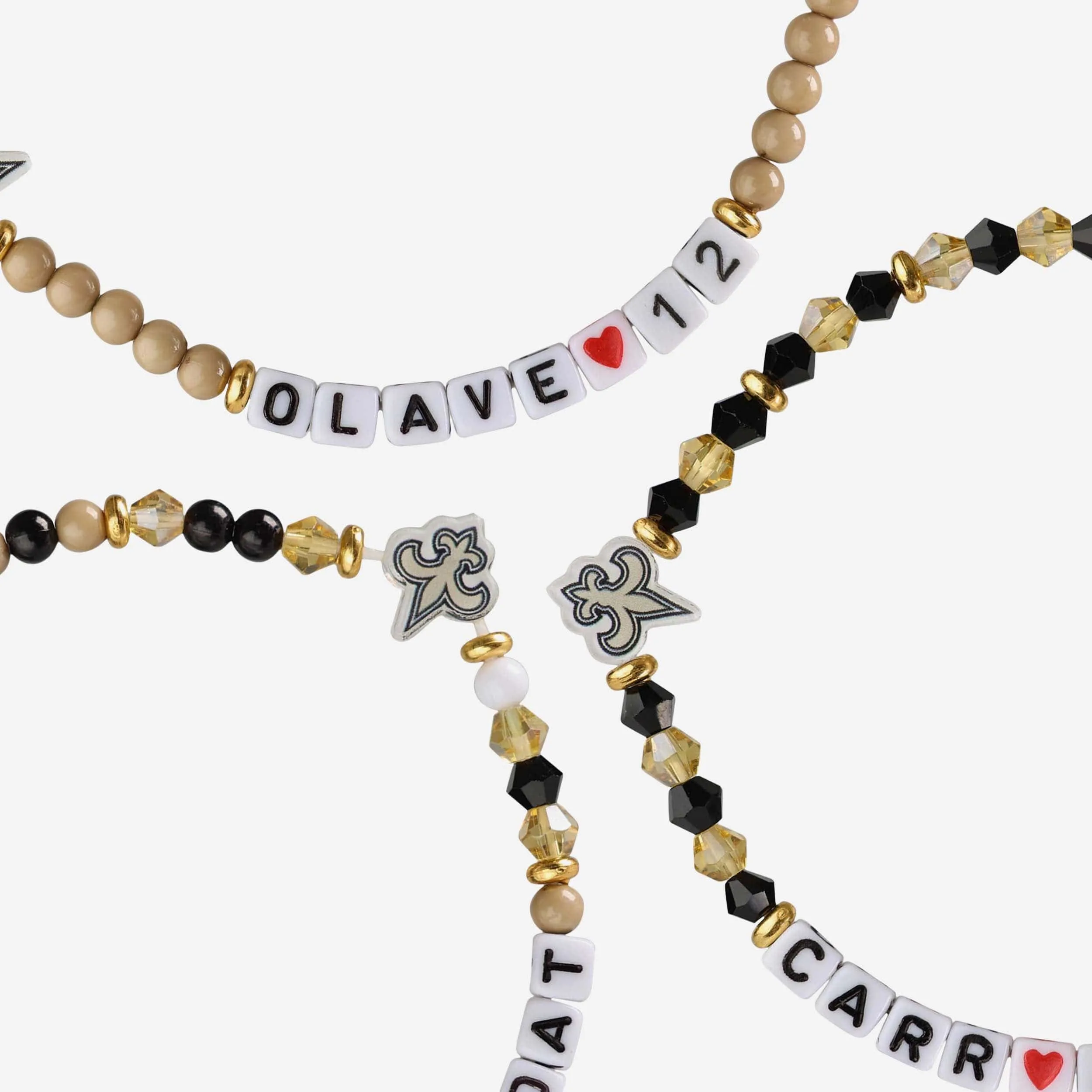 Chris Olave & Derek Carr New Orleans Saints 3 Pack Player Friendship Bracelet
