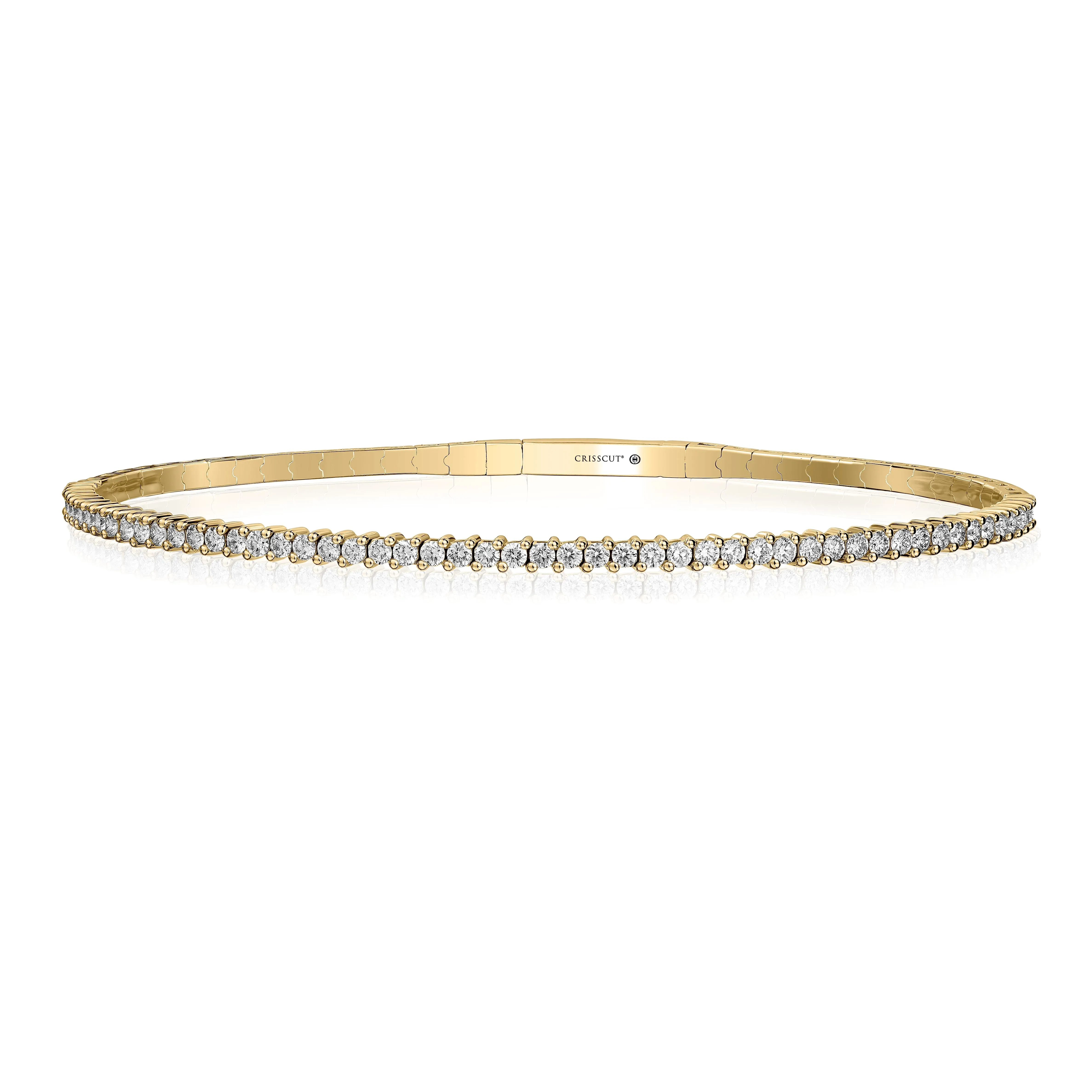 Christopher Designs 14k Yellow Gold Diamond Memory Cuff Bracelet