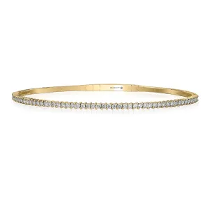 Christopher Designs 14k Yellow Gold Diamond Memory Cuff Bracelet