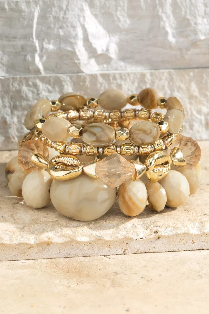 Chunky Bauble Bead bracelet with charm accents *