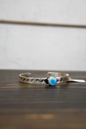 Circle Turq Stamped Cuff