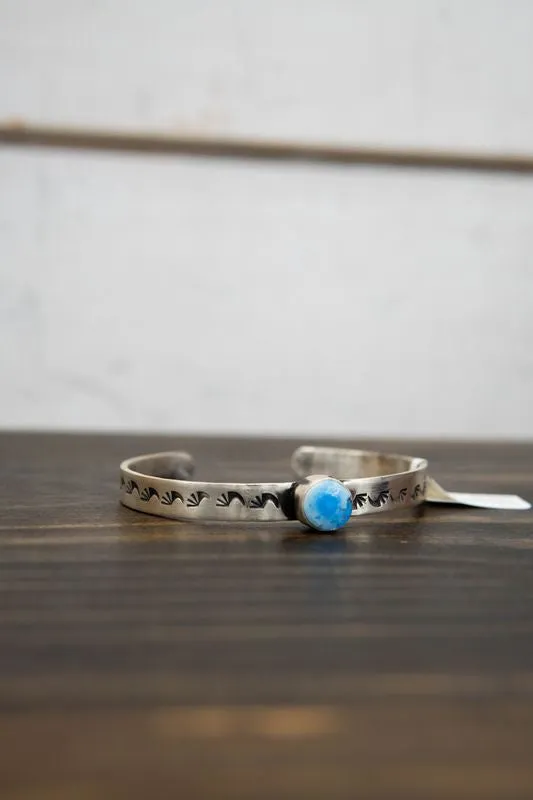 Circle Turq Stamped Cuff