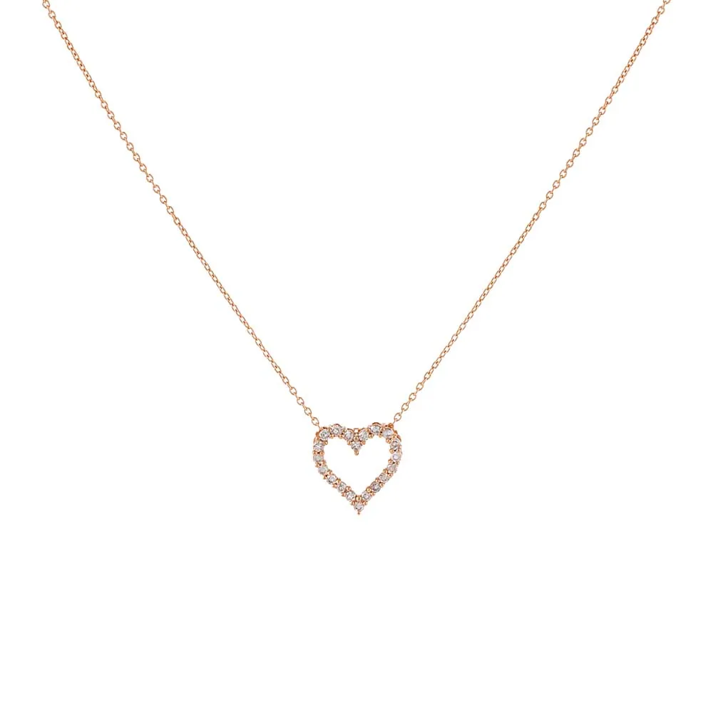 Classic Diamond Heart Necklace 14K