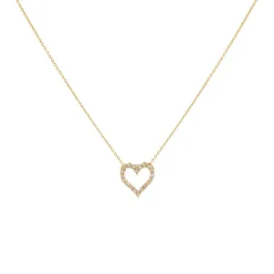 Classic Diamond Heart Necklace 14K