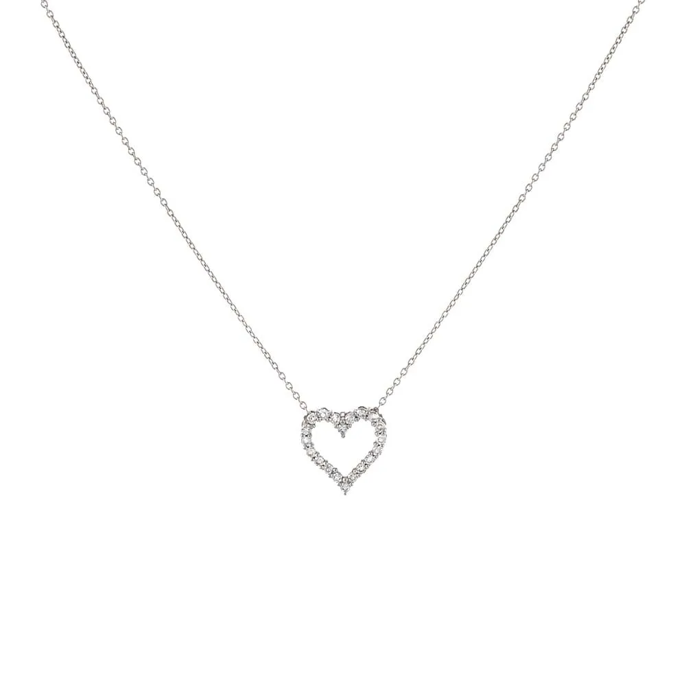 Classic Diamond Heart Necklace 14K