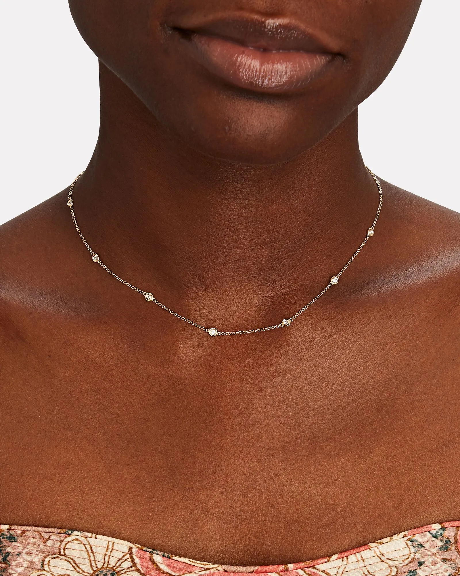 Classic Diamond Station Chain Necklace