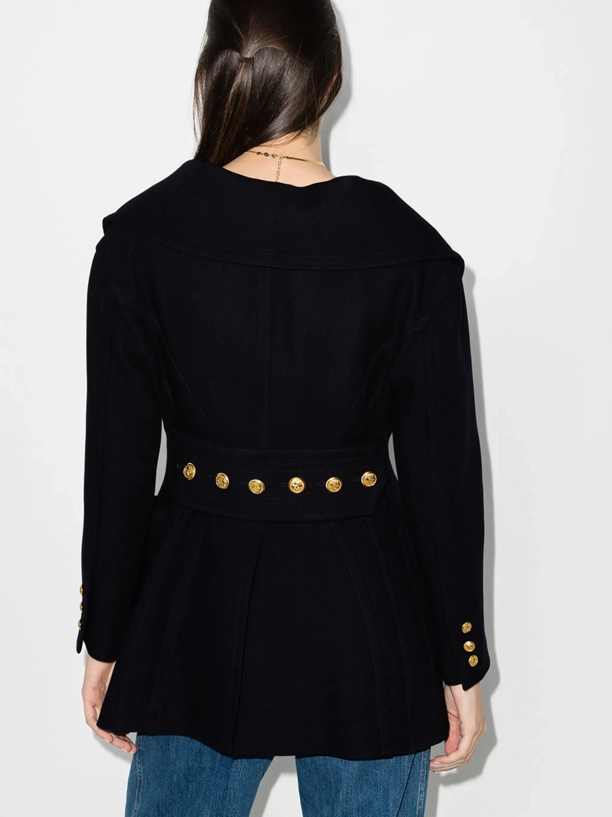 coat double-breasted Luxurious Multifunctional short V-neck
