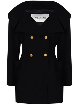 coat double-breasted Luxurious Multifunctional short V-neck