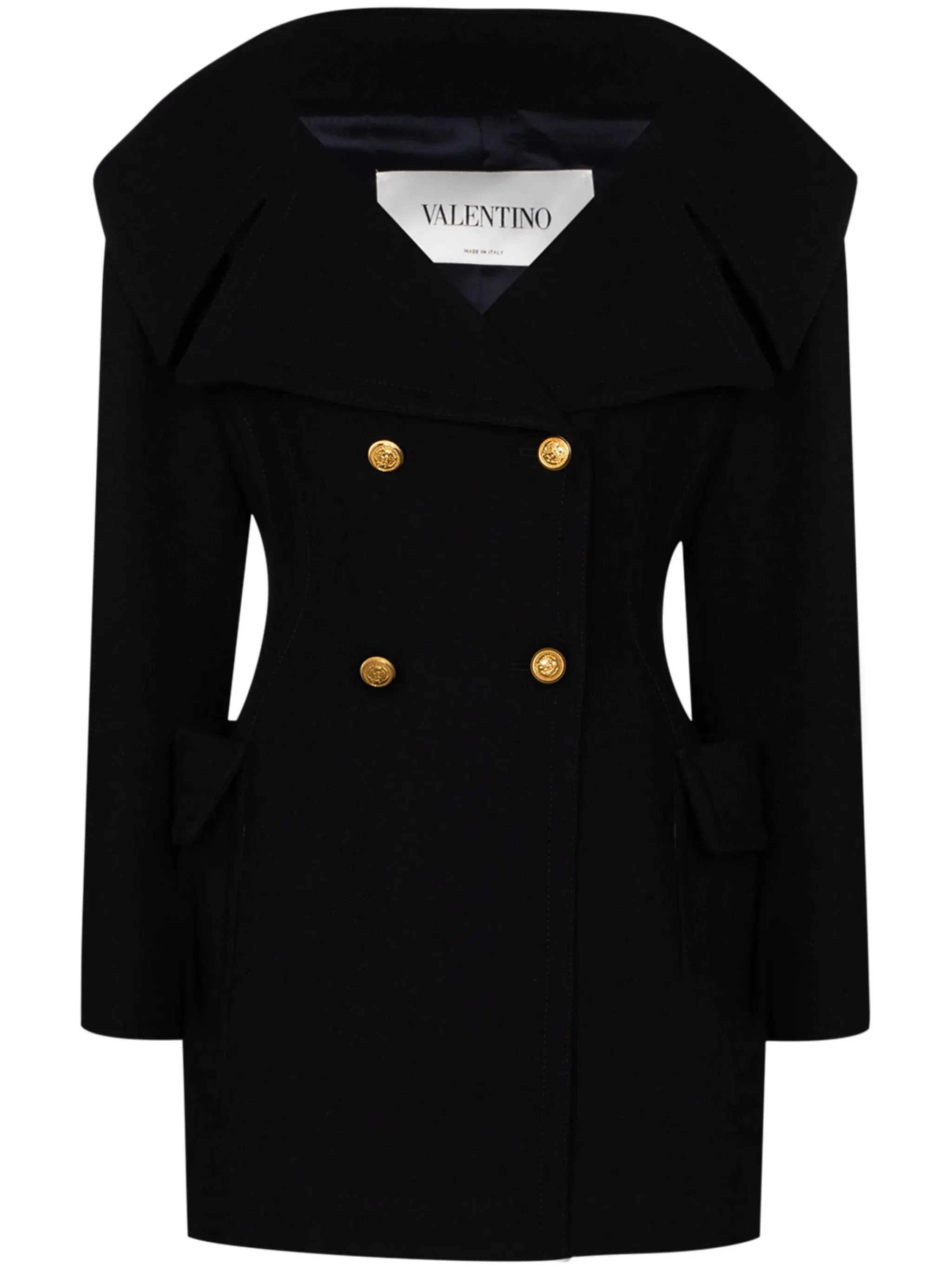 coat double-breasted Luxurious Multifunctional short V-neck