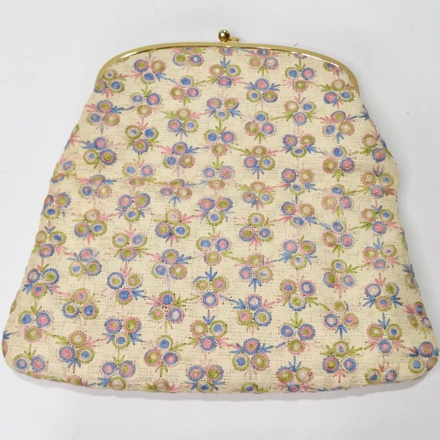 Coblentz 1960s Original Fold Over Embroidered Clutch