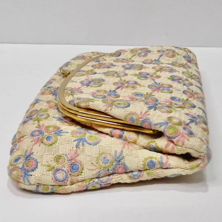 Coblentz 1960s Original Fold Over Embroidered Clutch