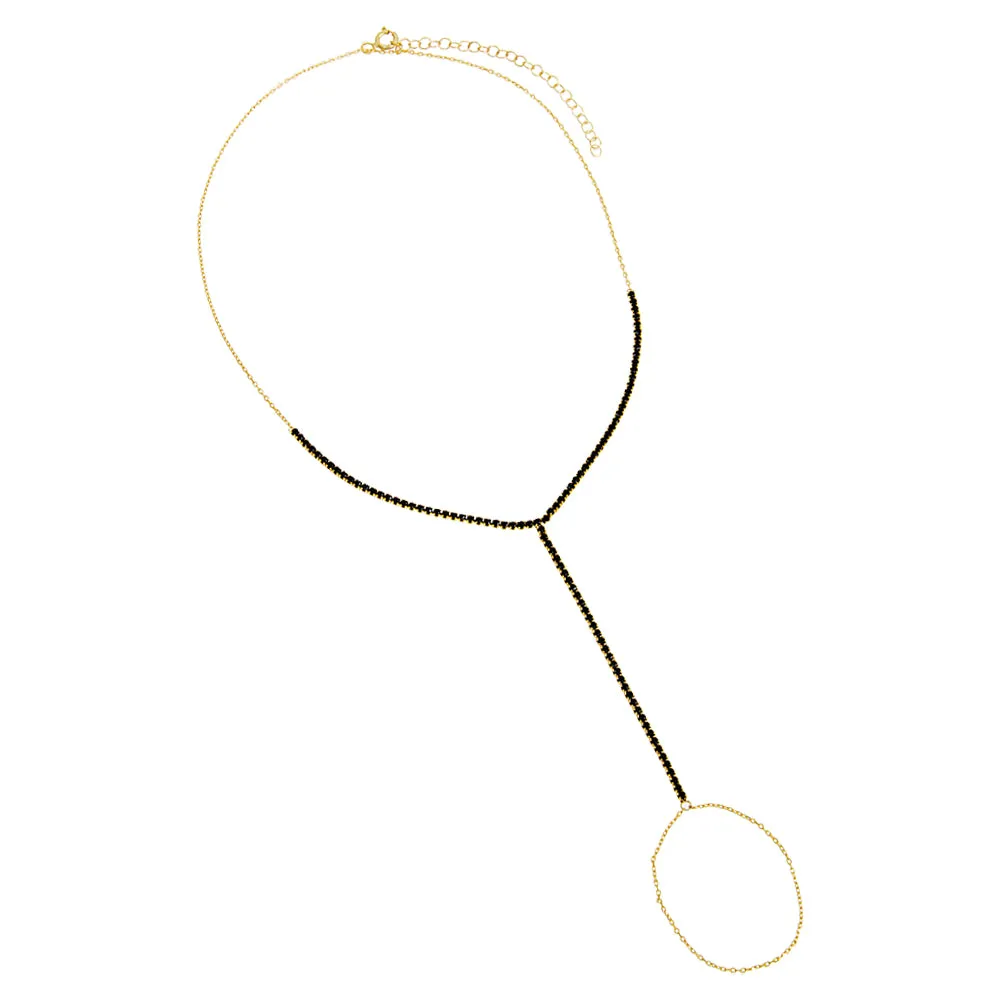 Colored Tennis Hand Chain Bracelet