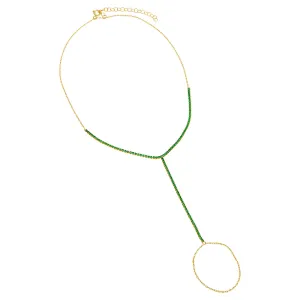 Colored Tennis Hand Chain Bracelet