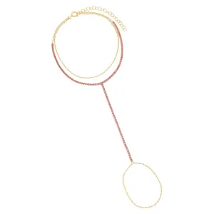 Colored Tennis Hand Chain Bracelet