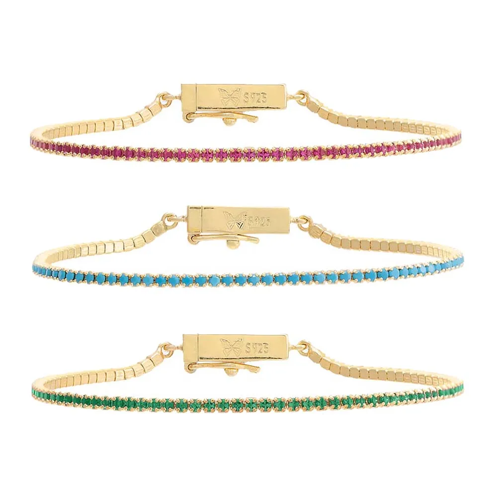 Colored Thin Tennis Bracelet
