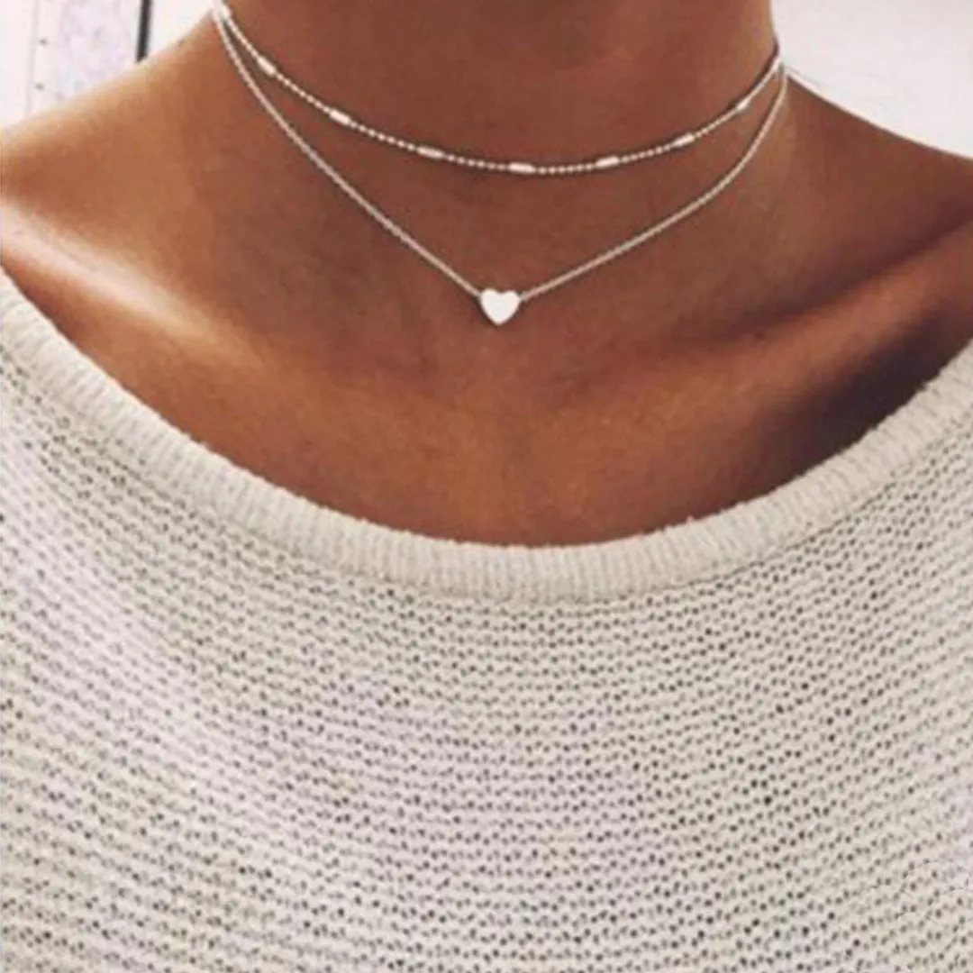 Combo of 2 Gold Plated Heart Butterfly Necklace