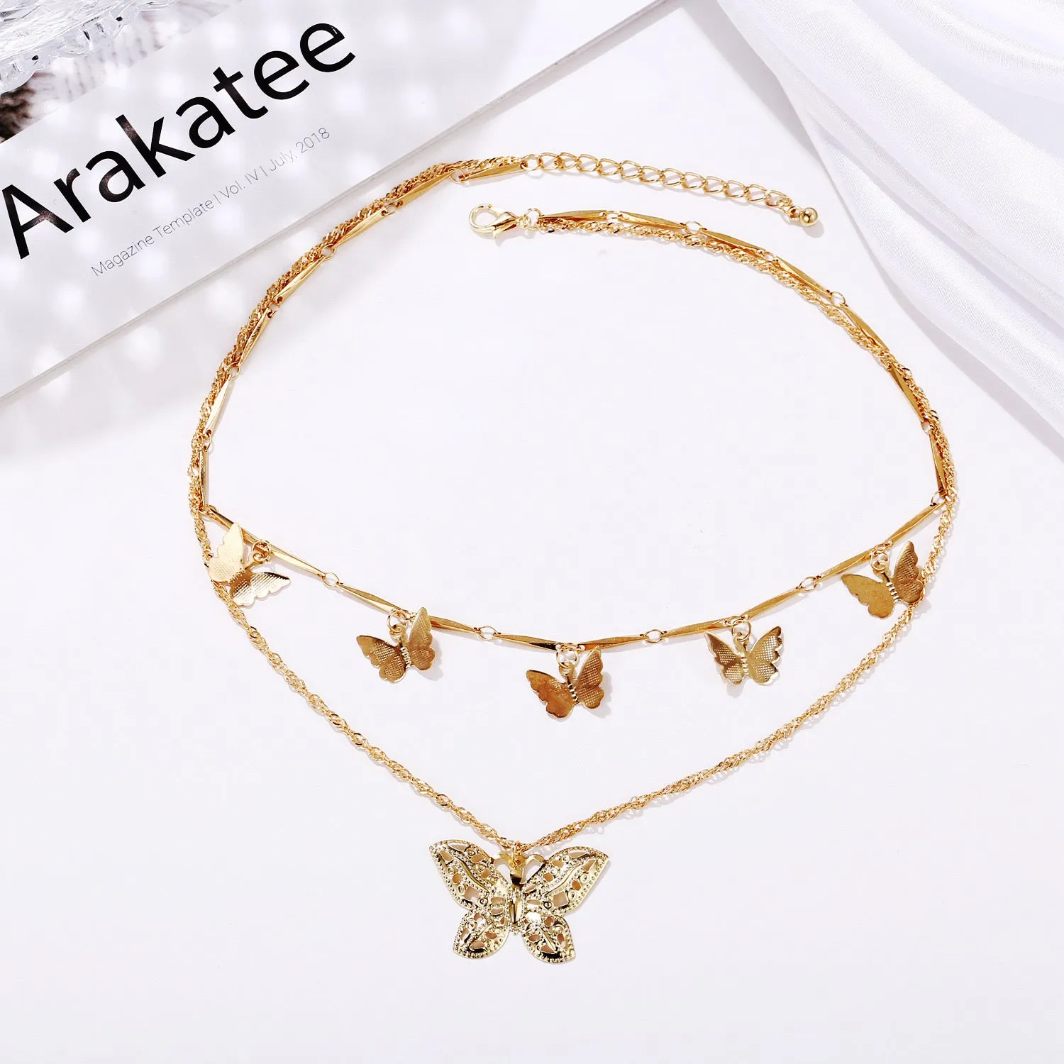 Combo of 2 Gold Plated Layered Necklace