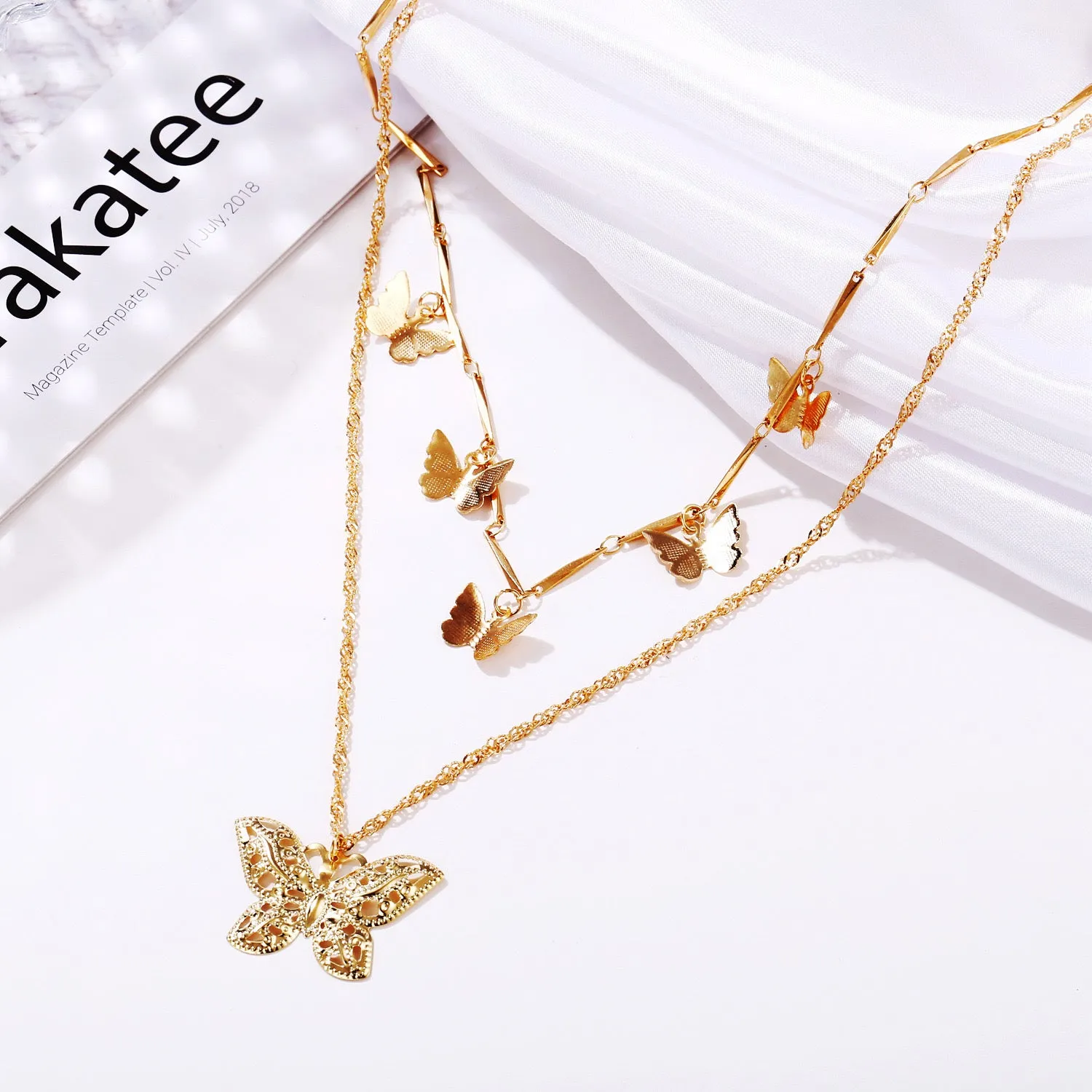 Combo of 2 Gold Plated Layered Necklace