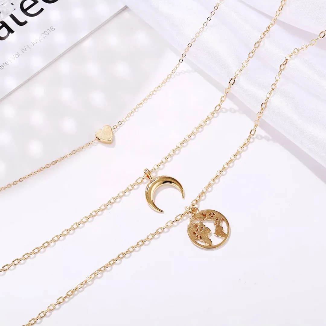 Combo of 2 Gold Plated Layered Necklace