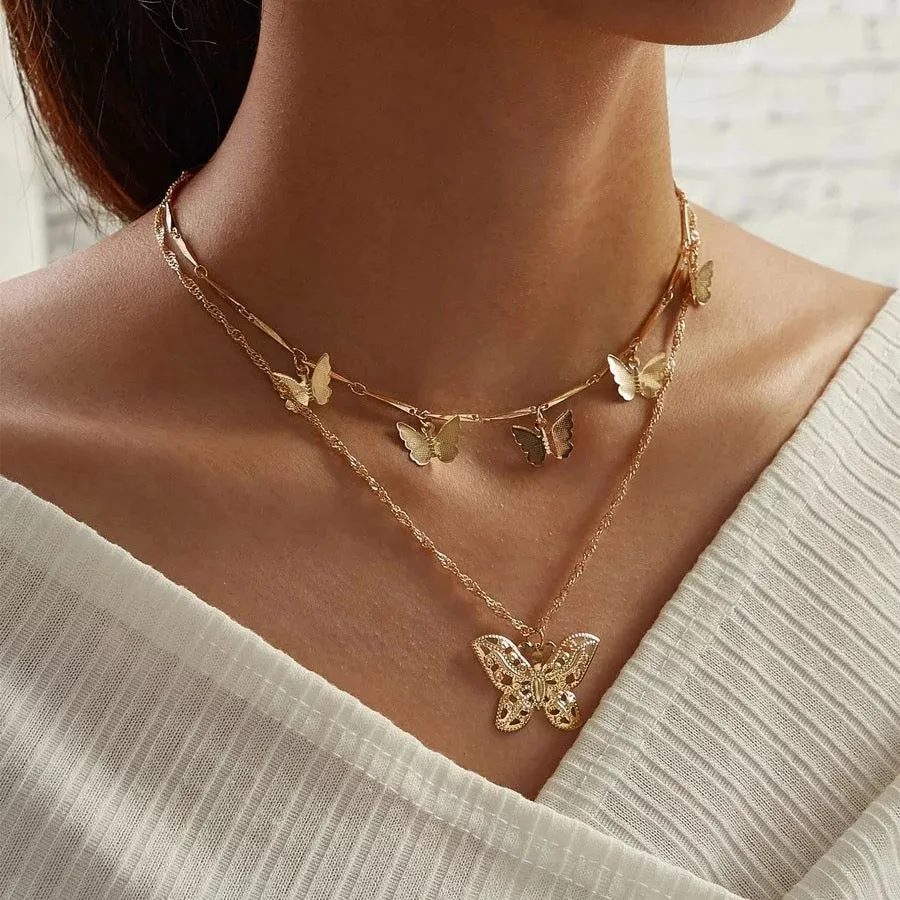 Combo of 2 Gold Plated Layered Necklace