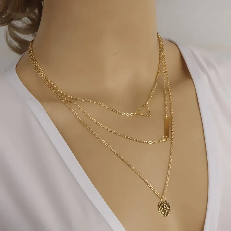 Combo of 2 Gold Plated Layered Necklaces