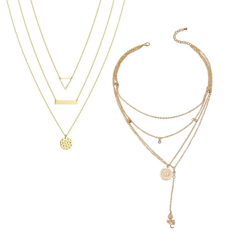 Combo of 2 Gold Plated Layered Necklaces