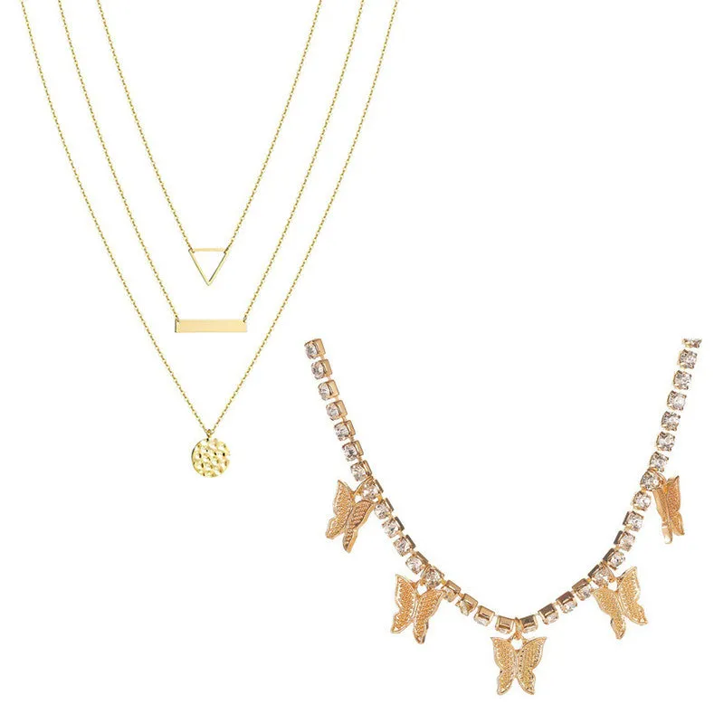 Combo of 2 Gold Plated Layered Pendant