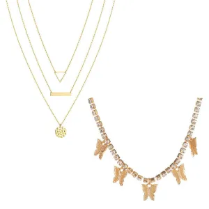 Combo of 2 Gold Plated Layered Pendant