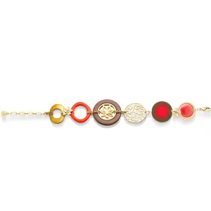 CORAL GOLD FILIGREE WRAP AROUND  BRACELETS #207CR2101 (3B4)