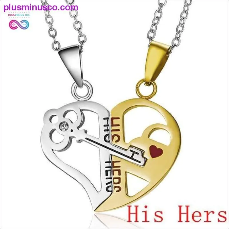 Couple Necklace Heart 2 pcs Key Locket Dad Mom Love you