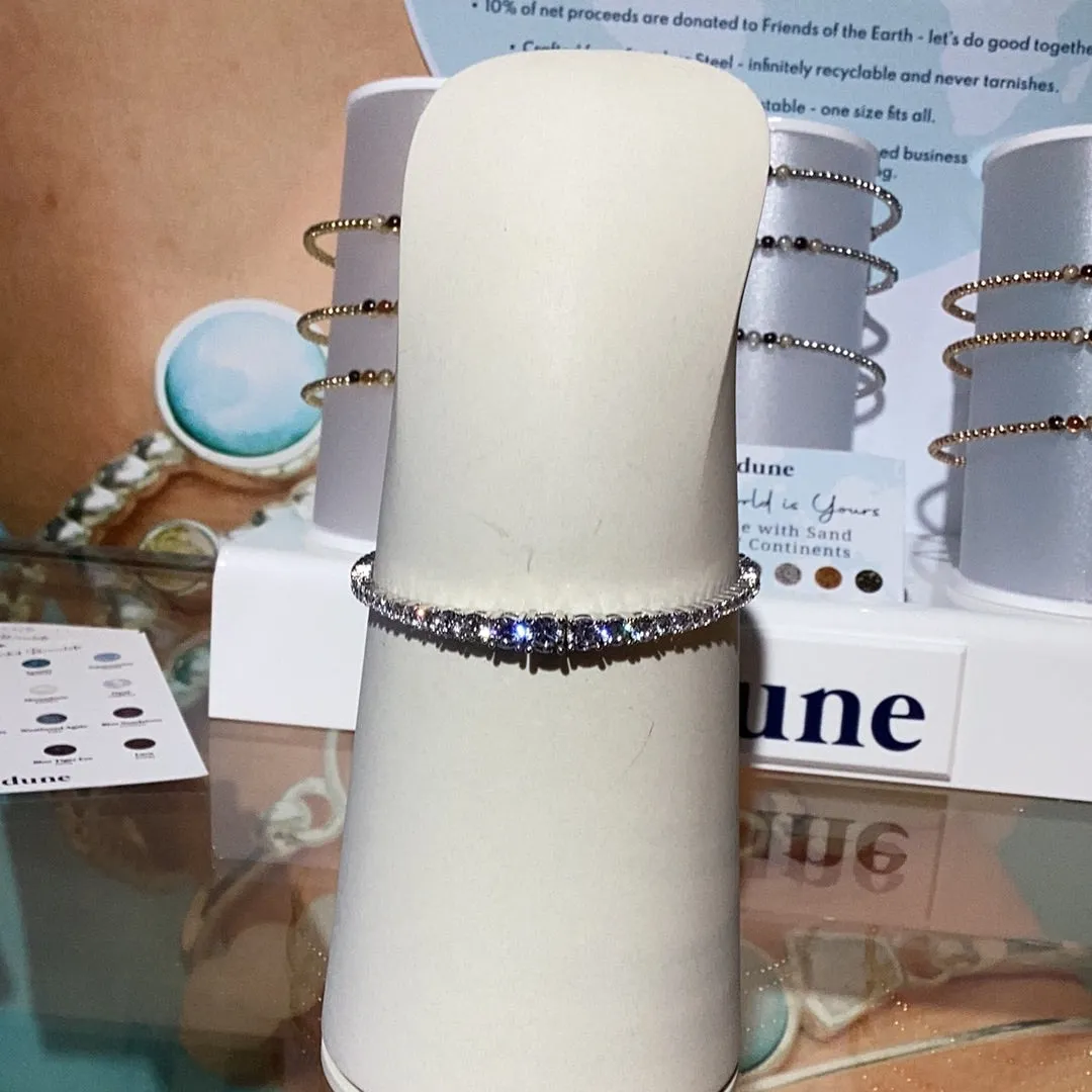 Crislu Flex Single Band Wrap Around Bracelet Finished In Pure Platinum