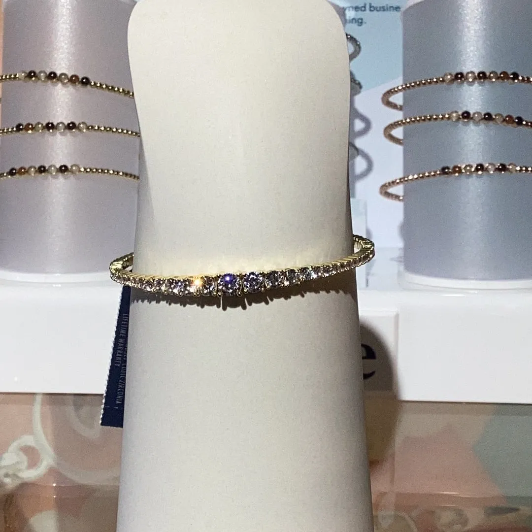 Crislu Graduated Flex Bracelet in 18kt Yellow Gold