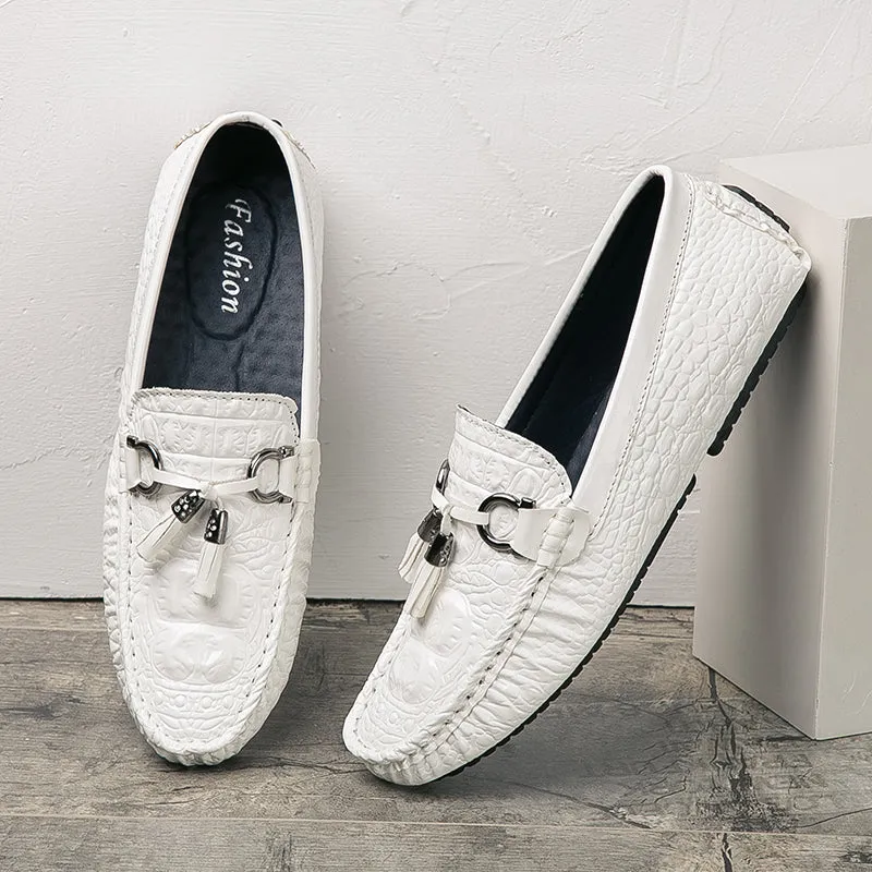 Crocodile Style Casual Oxfords In 4 Colors