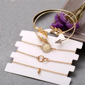 Cubic Zirconia & 18K Gold-Plated Pavé Arrow Cuff Bracelet Set