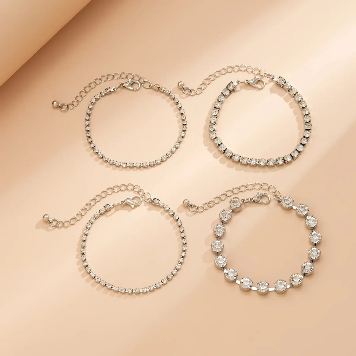 Cubic Zirconia & Silver-Plated Tennis Bracelet Set