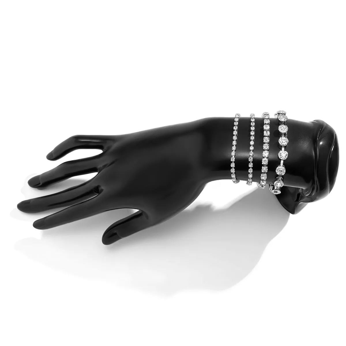 Cubic Zirconia & Silver-Plated Tennis Bracelet Set