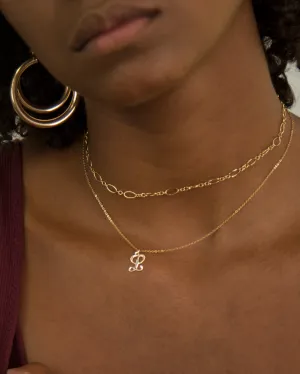 Cursive Initial Charm Necklace